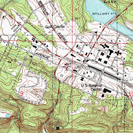 Topographic Map of Camp Robinson Volunteer Fire Department, AR