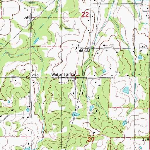 Topographic Map of Campground Sylvania and Mount Zion Volunteer Fire Department 1, AR