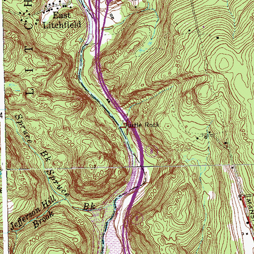 Topographic Map of Turtle Rock, CT