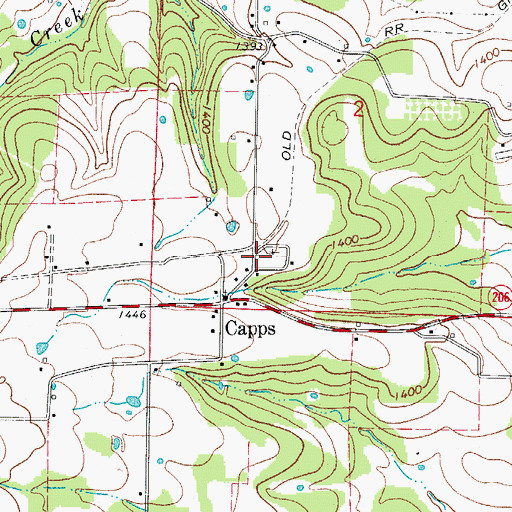 Topographic Map of Capps - Batavia Fire Department Station 1, AR
