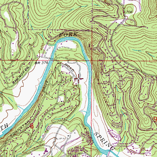 Topographic Map of Cherokee Village Baseheart Station, AR