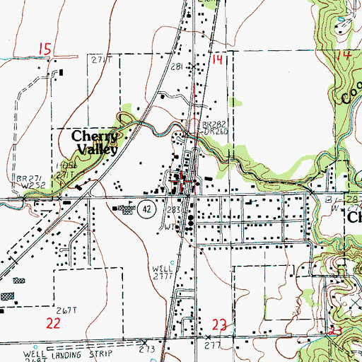 Topographic Map of Cherry Village Volunteer Fire Department, AR