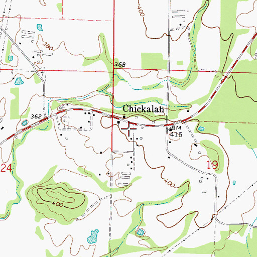 Topographic Map of Chickalah Rural Fire Department Station 1, AR
