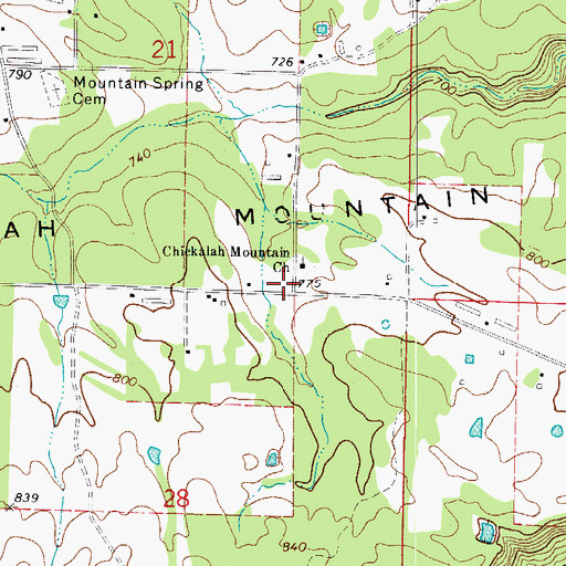 Topographic Map of Chickalah Rural Fire Department Station 2, AR