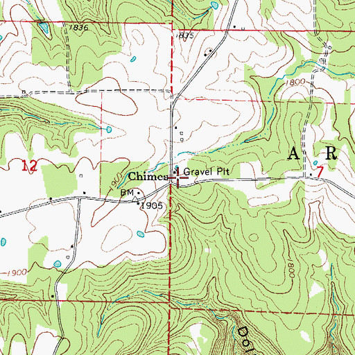 Topographic Map of Chimes Volunteer Fire Department Ambulance, AR