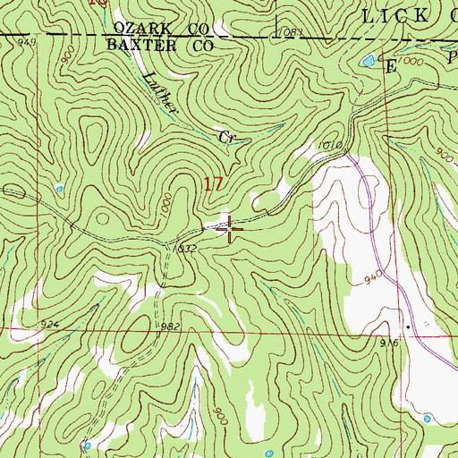 Topographic Map of Clarkridge Volunteer Fire Department Station 4, AR