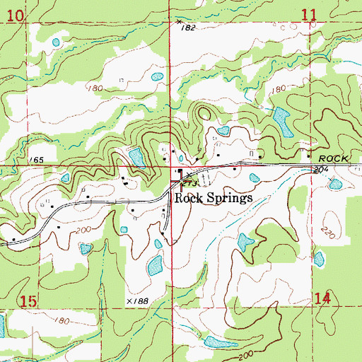 Topographic Map of Clear Creek Volunteer Fire Department, AR