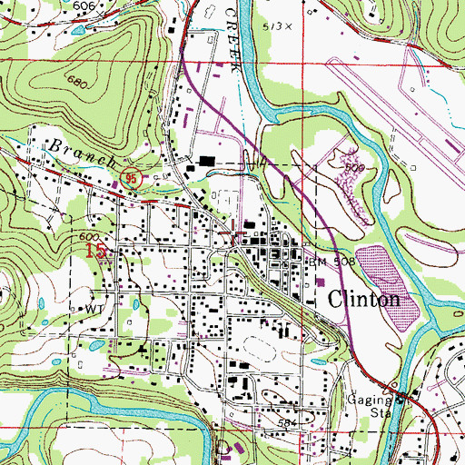 Topographic Map of Clinton Volunteer Fire Department Station 1, AR