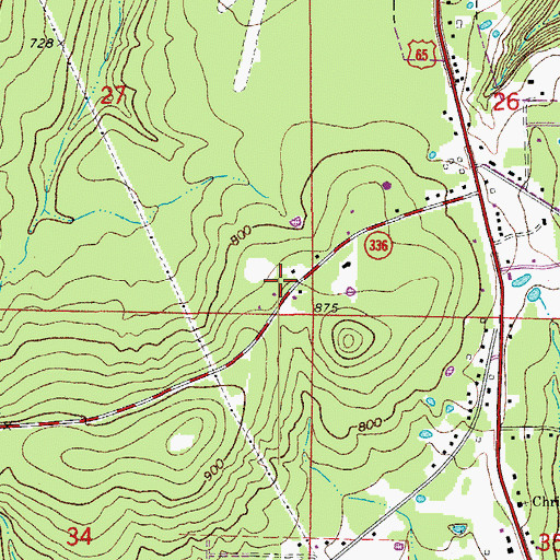 Topographic Map of Clinton Volunteer Fire Department Station 2, AR