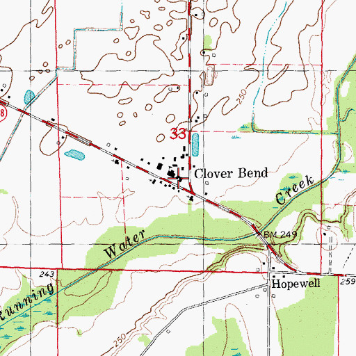 Topographic Map of Clover Bend Volunteer Fire Department, AR