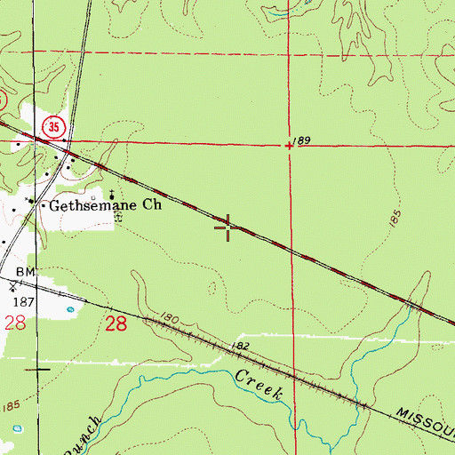 Topographic Map of Collins Cominto Fire Station 2, AR