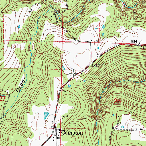 Topographic Map of Compton Volunteer Fire Department, AR