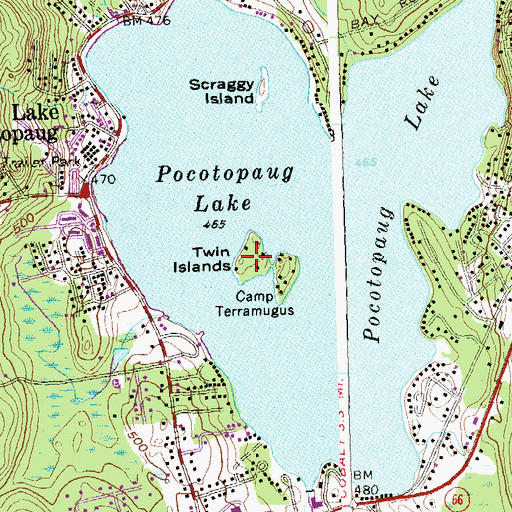 Topographic Map of Twin Islands, CT