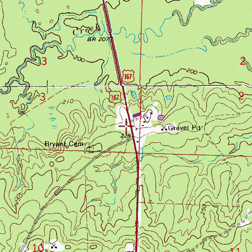 Topographic Map of Cooterneck Volunteer Fire Station, AR