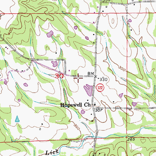 Topographic Map of Cord Fire Station, AR