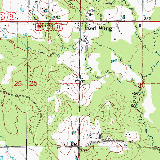 Topographic Map of Cossatot Fire Station, AR