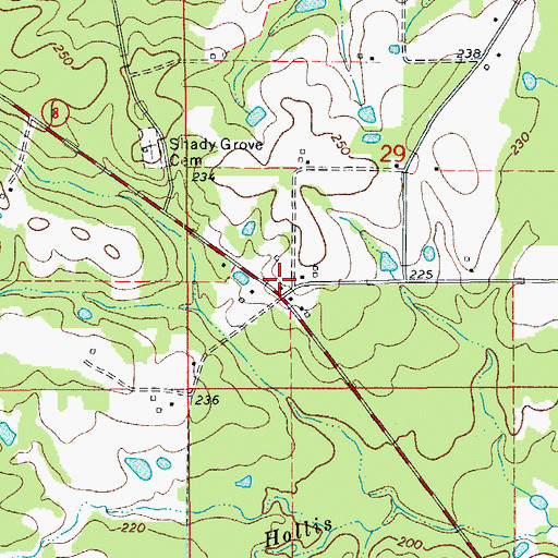 Topographic Map of County Line Volunteer Fire Department, AR