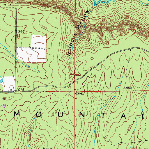 Topographic Map of Cove Creek Volunteer Fire Department Station 2, AR