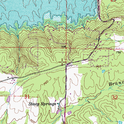 Topographic Map of Cove Creek Volunteer Fire Department Station 3, AR