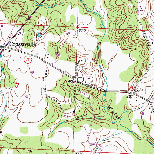Topographic Map of Crossroads Volunteer Fire Department, AR