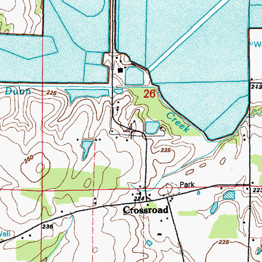 Topographic Map of Crossroads Volunteer Fire Department, AR