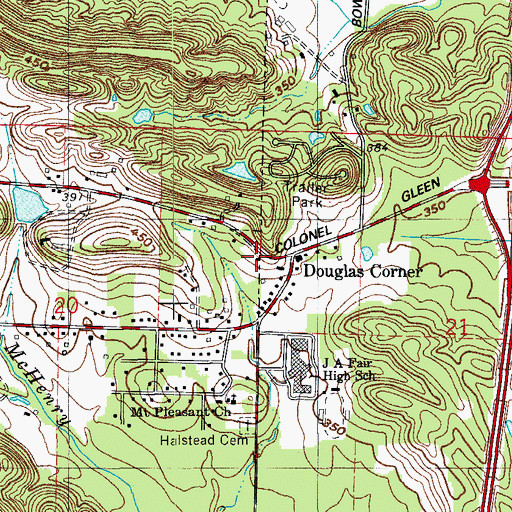 Topographic Map of Crystal Fire Department, AR