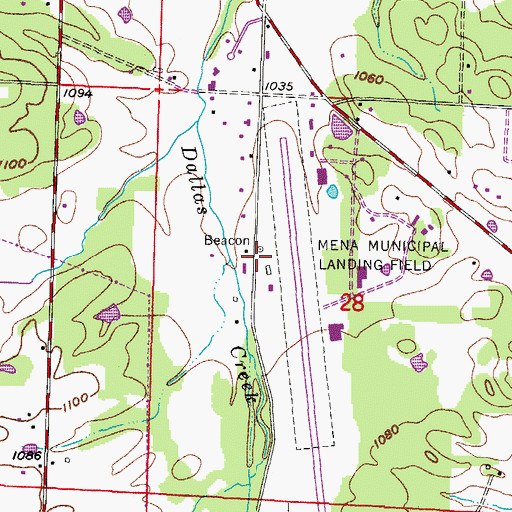 Topographic Map of Dallas Valley Rural Volunteer Fire Department Station 11, AR