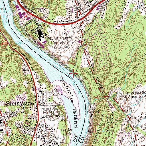 Topographic Map of Twomile Brook, CT