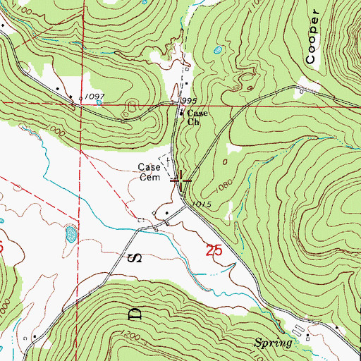 Topographic Map of Dodd Mountain Fire Department Station 1, AR