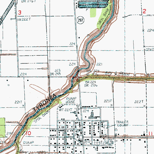 Topographic Map of Dyess Volunteer Fire Department, AR