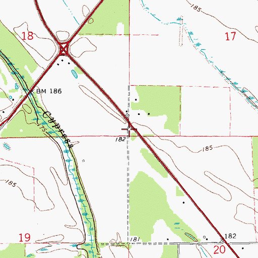 Topographic Map of East Monroe County Rural Fire Department Station 2, AR