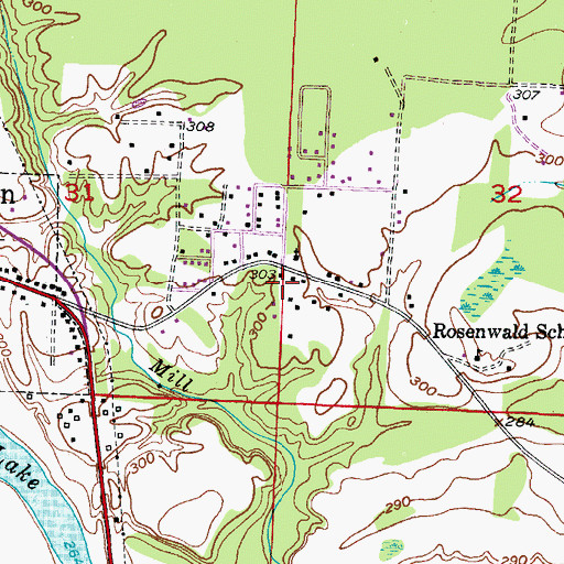 Topographic Map of East Ogden Volunteer Fire Department, AR
