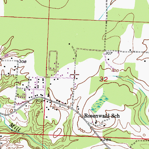 Topographic Map of East Ogden Volunteer Fire Department, AR