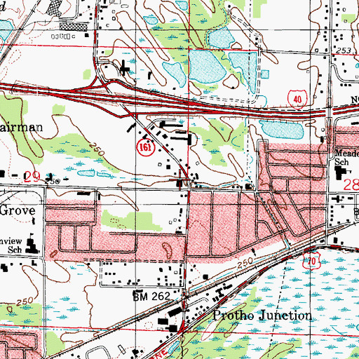 Topographic Map of East Pulaski Volunteer Fire Department Station 3, AR