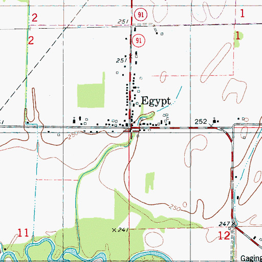 Topographic Map of Egypt Volunteer Fire Department, AR