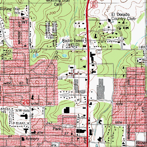 Topographic Map of El Dorado Fire Station 3, AR