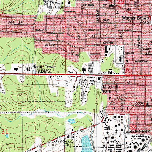 Topographic Map of El Dorado Fire Station 4, AR