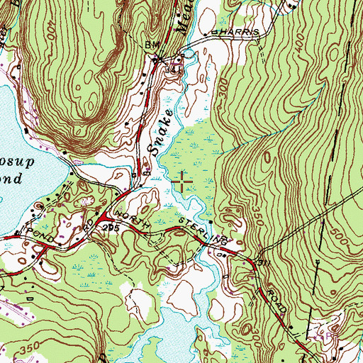 Topographic Map of Tyler Brook, CT