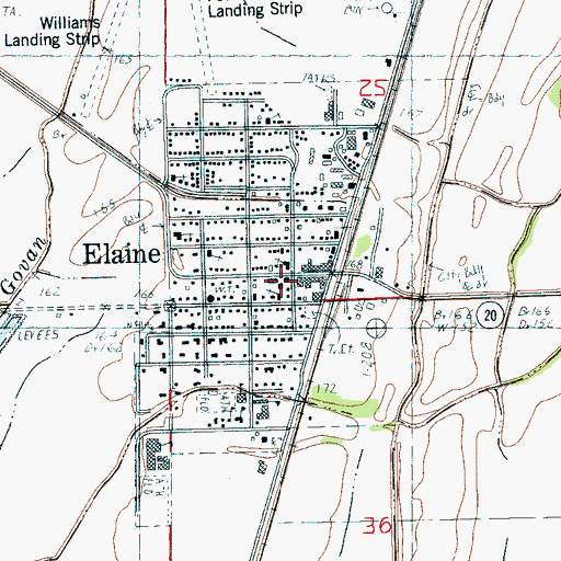 Topographic Map of Elaine Volunteer Fire Department, AR