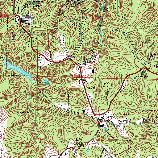 Topographic Map of Eureka Springs Fire Department Station 1, AR