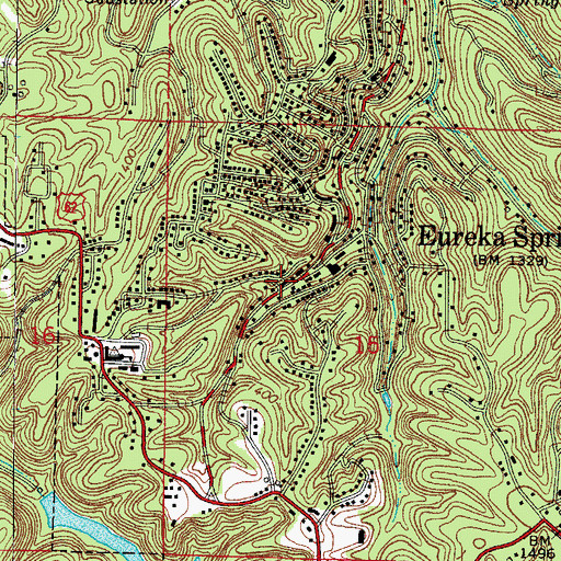 Topographic Map of Eureka Springs Fire Department Station 3, AR