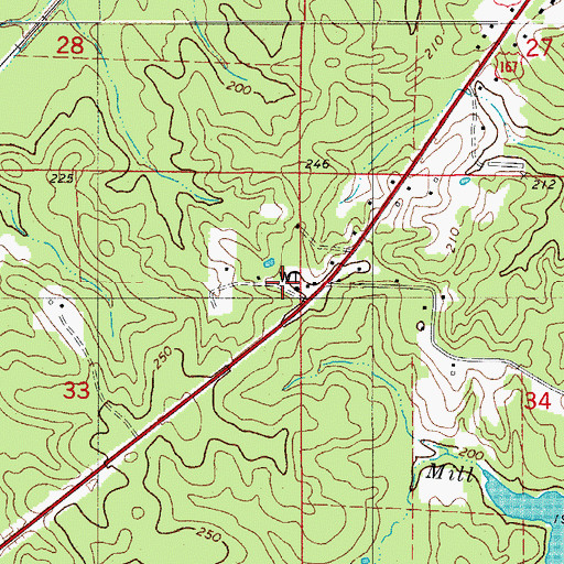 Topographic Map of Faircrest Volunteer Fire Department, AR