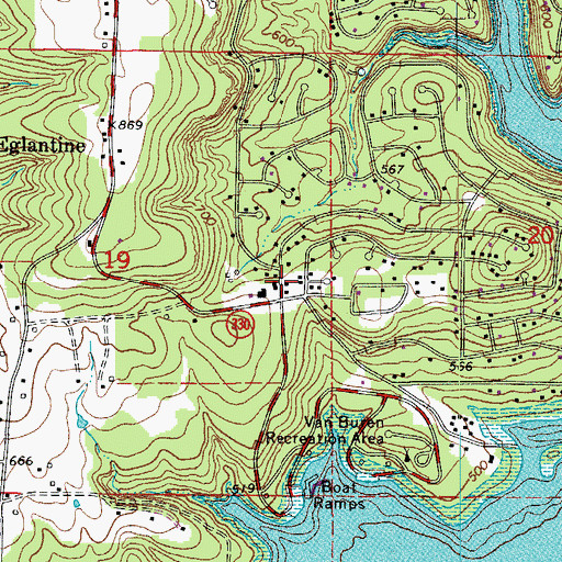 Topographic Map of Fairfield Bay Volunteer Fire Department Station 2, AR