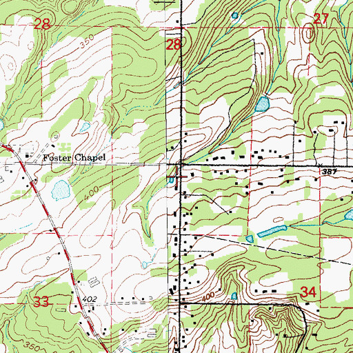 Topographic Map of Fairview Volunteer Fire Station, AR