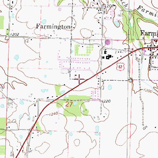 Topographic Map of Farmington Fire Department, AR