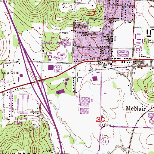 Topographic Map of Fayetteville Fire Department Station 6, AR