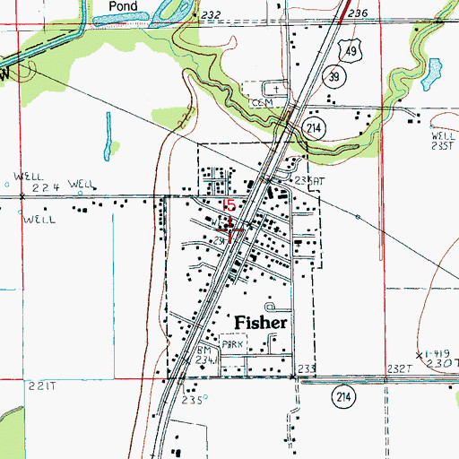 Topographic Map of Fisher Volunteer Fire Department, AR