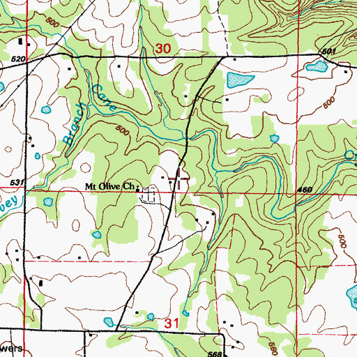 Topographic Map of Floyd Volunteer Fire Department Station 3, AR