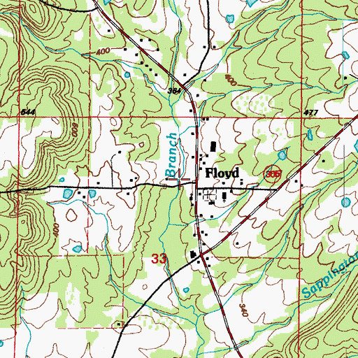 Topographic Map of Floyd Volunteer Fire Department Station 1, AR