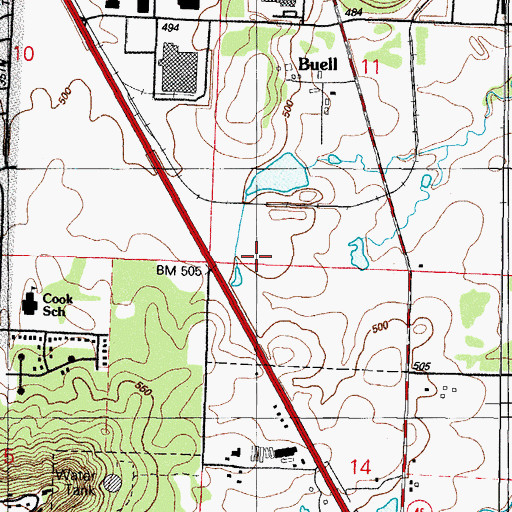 Topographic Map of Fort Smith Fire Department Station 10, AR